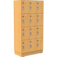 Caisson meuble Octet 12 cases hêtre 90x180cm porte à moraillon socle panneau 90