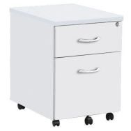 Caisson mobile 2 tiroirs Quatuor blanc