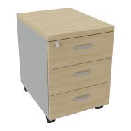 Caisson mobile 3 tiroirs Dalia chêne/alu