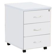 Caisson mobile 3 tiroirs Quatuor Blanc