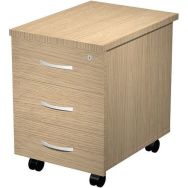 Caisson mobile 3 tiroirs sur roulettes - Chêne