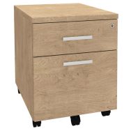 Caisson mobile Urbano 2 tiroirs dont 1 DS chêne clair