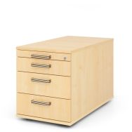 Caisson mobile avec 3 tiroirs à poignée striée - P 80cm - Hammerbacher