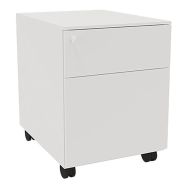 Caisson mobile métal 2 tiroirs (dont 1 DS) blanc