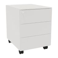 Caisson mobile métal 3 tiroirs rangement blanc