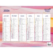 Calendrier éphéméride - Multicolor - 12 mois - 2026 - Quo Vadis