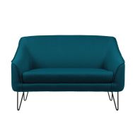 Canapé 2 places AYA pied métal tissu chiné turquoise non feu M1