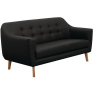 Canapé 2 places Alix enduit PVC noir