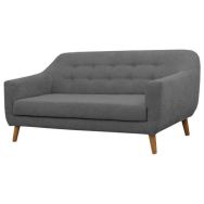 Canapé 2 places Alix tissu polyester anthracite