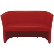 Canapé 2 places Club enduit PVC Rouge