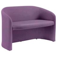 Canapé 2 places Majik piètement sur patins coloris prune