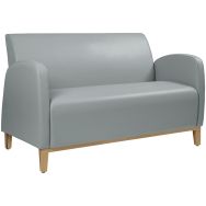 Canapé 2 places Marsan pied hêtre enduit PVC pierre