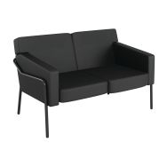 Canapé 2 places Medso modèle T taille L enduit PVC noir - Meet by Paperflow