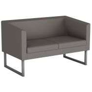 Canapé 2 places Punto pied métal enduit PVC M1 Gris