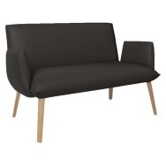 Canapé 2 places Soda avec accoudoirs et sans bouton tissu enduit vinyl Valencia Mobitec