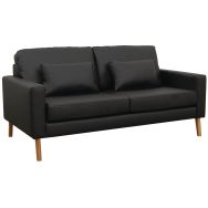 Canapé 2 places Stockolm PVC non feu noir