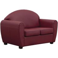 Canapé 2 places West enduit PVC non feu lie-de-vin