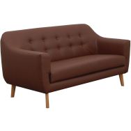 Canapé 3 places Alix enduit PVC brun