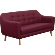 Canapé 3 places Alix enduit PVC lie de vin