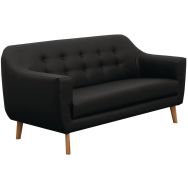 Canapé 3 places Alix enduit PVC noir