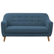 Canapé 3 places Alix tissu polyester bleu canard