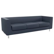 Canapé 3 places Florin enduit PVC bleu gris B03/178 - Manutan Expert