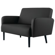 Canapé 3 places Lisoa pied noir enduit PVC Paperflow