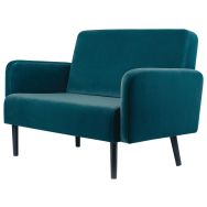 Canape 3 places Lisoa pied noir revêtement velours polyester Paperflow