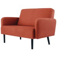 Canapé 3 places Lisoa pied noir tissu polyester rouille