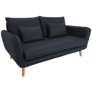 Canapé 3 places Moni enduit PVC classé non feu M1 noir