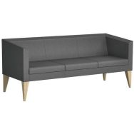 Canapé 3 places PUNTO pied bois enduit PVC Gris