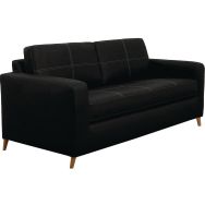 Canapé Colorado pieds bois PVC classé non feu 3 places Noir