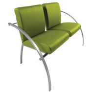 Canapé EVA 2 places enduit PVC Absinthe pied Gris alu pied Gris alu