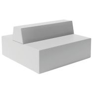 Canapé Ellipto 2 x 2 places assise 25 cm simili cuir - blanc ice