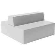 Canapé Ellipto 2 x 2 places assise 41 cm simili cuir - blanc ice