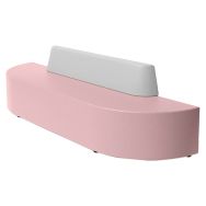 Canapé Ellipto à adosser ass 25 simili cuir rose/blanc ice