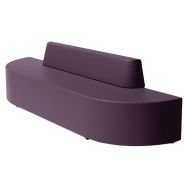 Canapé Ellipto à adosser assise 25 cm simili cuir - violet