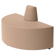 Canapé Ellipto demi cercle assise 25 cm simili cuir - taupe