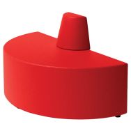 Canapé Ellipto demi cercle assise 41 cm simili cuir - rouge