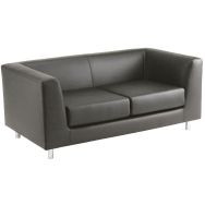 Canapé Florin 2 places cuir noir - Manutan Expert