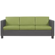 Canapé Helton 3 places enduit PVC M1 absinthe/ cendre