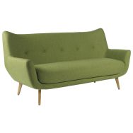 Canapé Luzy 3 places pieds bois tissu M1 Vert
