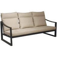 Canapé PRADO 3 places coussins/alu - beige/graphite