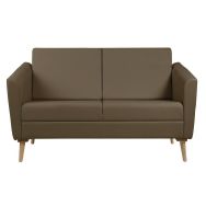 Canapé Wind 2 pl pied bois dos haut PVC ginkgo M1 Terre