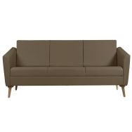 Canapé Wind 3 places pied bois dos haut PVC gingko M1 Terre