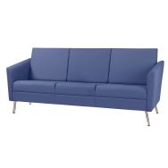 Canapé Wind 3 places pieds métal dos haut Tissu polyester M1 Bleu gris