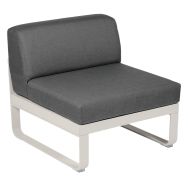 Canapé central 1 place Bellevie coussins gris graphite Fermob