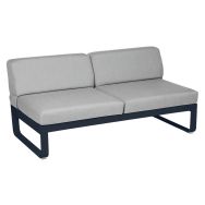 Canapé central 2 places Bellevie coussins gris flanelle Fermob