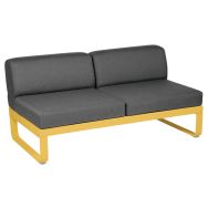 Canapé central 2 places Bellevie coussins gris graphite Fermob