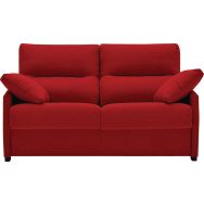 Canapé convertible Pesti 120x190 cm enduit PVC non feu rouge